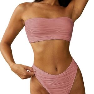 Zaful Pink Bandeau Bikini